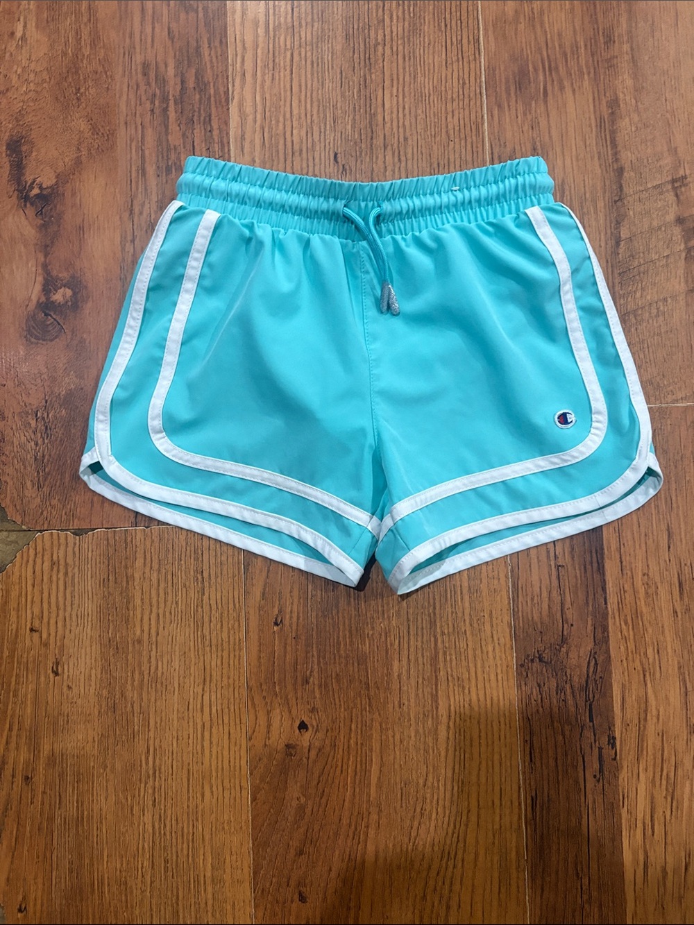 Champion Women's Turquoise Athletic Shorts with White Trim